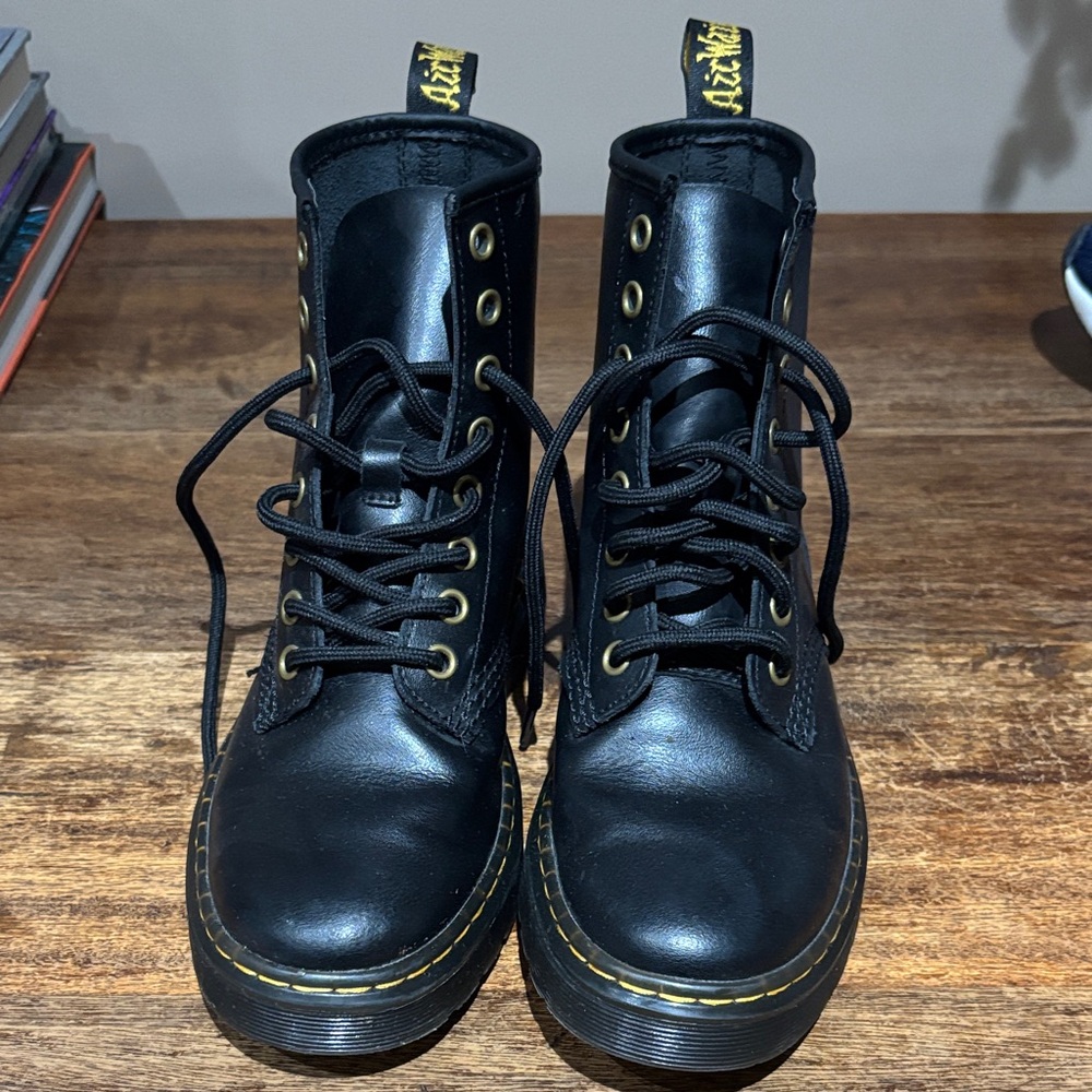 Dr Martens Zavala Black Leather Lace-Up Boots